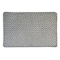 Primeur Premium Polyester Loop Doormat - Black and White - Wilko - thumbnail 1