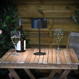 Garden Gear Onyx Black Solar Garden Table Lamp - Size: 30.5 x 13.2 x 13.2cm - Wilko - thumbnail 3