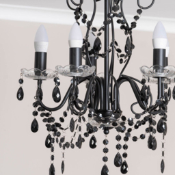 ValueLights Viscount 5 Way Black Jewel Chandelier LED Pendant Light - Size: 57 x 45 x 45cm - Wilko - thumbnail 4