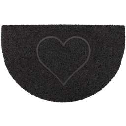 Oseasons Black Heart Half Moon Doormat 70 x 44cm - Wilko - thumbnail 1