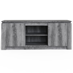 GFW Canyon 2 Door 2 Open Shelf Charcoal Grey Wide TV Unit - Size: 60 x 147 x 45cm - Wilko - thumbnail 4
