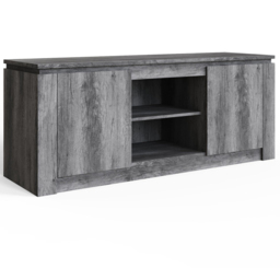 GFW Canyon 2 Door 2 Open Shelf Charcoal Grey Wide TV Unit - Size: 60 x 147 x 45cm - Wilko - thumbnail 3