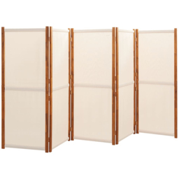 vidaXL Cream White 5 Panel Room Divider 350 x 180cm - Size: 5 Panels - Wilko - thumbnail 1