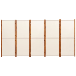 vidaXL Cream White 5 Panel Room Divider 350 x 180cm - Size: 5 Panels - Wilko - thumbnail 4