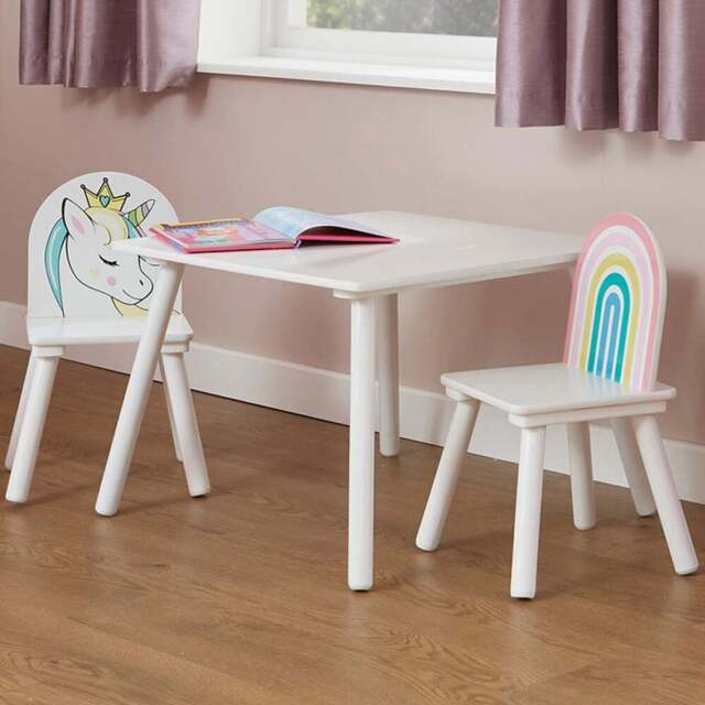 Liberty House Toys Kids Unicorn Table and 2 Chairs Chest - Size: 44 x 60 x 60cm - Wilko - image 1