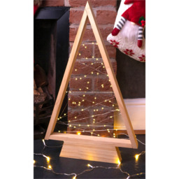 St Helens LED Wooden Self Assemble Xmas Tree 63cm - Size: 630 x 370 x 43cm - Brown - Wilko - thumbnail 4