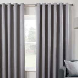 Divante Silver Hoxton Blackout Eyelet Curtains 168 x 229cm - Size: W 168 x D 228cm - Wilko - thumbnail 6