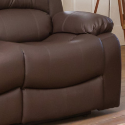 Glendale 2 Seater Brown Bonded Leather Manual Recliner Sofa - Artemis Home - Wilko - thumbnail 4