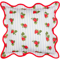 Furn Fruits Blue Strawberries Stripe Cushion 45 x 45cm - Wilko - thumbnail 4