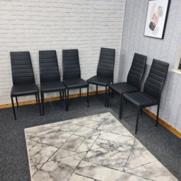 Kosy Koala Set of 6 Black Faux Leather Dining Chair - Size: 96 x 40 x 40 cm - Wilko - thumbnail 6