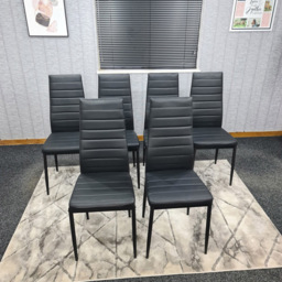 Kosy Koala Set of 6 Black Faux Leather Dining Chair - Size: 96 x 40 x 40 cm - Wilko - thumbnail 5