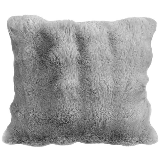 Sweet Dreams Alpine Silver Faux Fur Cushion 43 x 43cm - Wilko - image 1