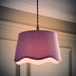 ValueLights Mabel Scalloped Bottom Lilac Linen Small Shade - Size: 15 x 25 x 25cm - Purple - Wilko - thumbnail 3
