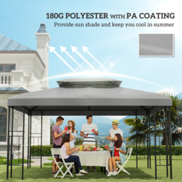 Outsunny 3 x 4m 2-Tier Light Grey Gazebo Canopy Replacement Cover - Wilko - thumbnail 7
