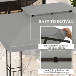 Outsunny 3 x 4m 2-Tier Light Grey Gazebo Canopy Replacement Cover - Wilko - thumbnail 6