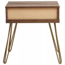 Interiors by Premier Flori Single Drawer Veneer Side Table - Size: 45 x 29 x 50cm - Brown - Wilko - thumbnail 5