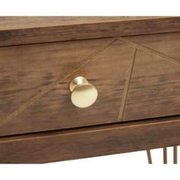 Interiors by Premier Flori Single Drawer Veneer Side Table - Size: 45 x 29 x 50cm - Brown - Wilko - thumbnail 7