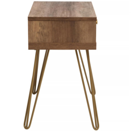 Interiors by Premier Flori Single Drawer Veneer Side Table - Size: 45 x 29 x 50cm - Brown - Wilko - thumbnail 6
