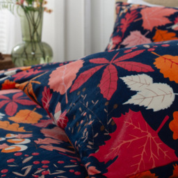 Deyongs Double Autumn Leaves Brushed Cotton Duvet Set - Blue - Wilko - thumbnail 3