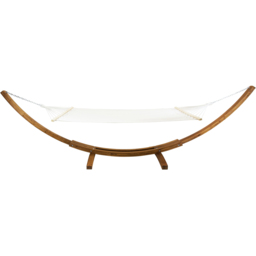 Charles Bentley Cream Canvas Extra Large Hammock with Wooden Arc Stand - Size: 1 Seater - Wilko - thumbnail 4