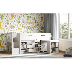 Flair Charlie White Wooden Cabin Bed - Size: Single - Wilko - thumbnail 5