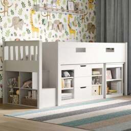 Flair Charlie White Wooden Cabin Bed - Size: Single - Wilko - thumbnail 1