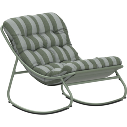 Charles Bentley Porto Green Stripe Olefin Fabric Garden Rocking Chair - Size: 1 Seater - Wilko - thumbnail 3