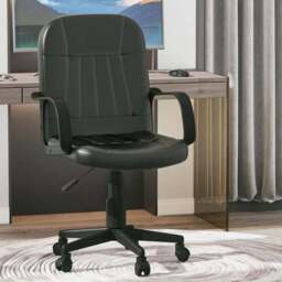 Portland Black PU Leather Swivel Executive Office Chair - Size: 59 x 60 x 104cm - Wilko