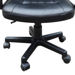 Portland Black PU Leather Swivel Executive Office Chair - Size: 59 x 60 x 104cm - Wilko - thumbnail 4