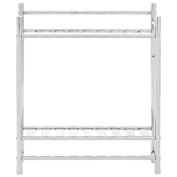 Premier Housewares 2 Tier Wall Mount Towel Shelves - Size: 50 x 21 x 52cm - Silver - Wilko - thumbnail 3