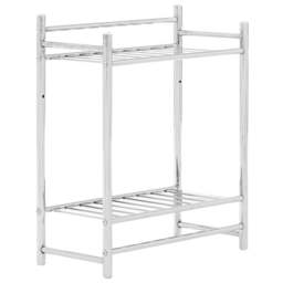 Premier Housewares 2 Tier Wall Mount Towel Shelves - Size: 50 x 21 x 52cm - Silver - Wilko