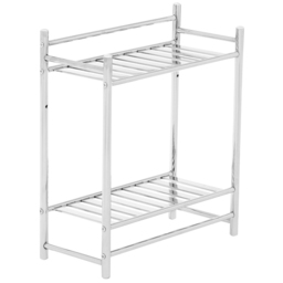 Premier Housewares 2 Tier Wall Mount Towel Shelves - Size: 50 x 21 x 52cm - Silver - Wilko - thumbnail 6
