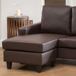 Modena 3 Seater Brown Bonded Leather Reversible Corner Sofa - Artemis Home - Wilko - thumbnail 3