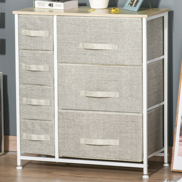 Portland 7 Drawer Grey Chest of Drawers - Multi - Wilko - image 1