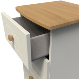 Crowndale Warwick 5 Drawer Cream Ash and Oak Bedside Cabinet - Wilko - thumbnail 7