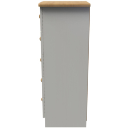 Crowndale Warwick 5 Drawer Cream Ash and Oak Bedside Cabinet - Wilko - thumbnail 4