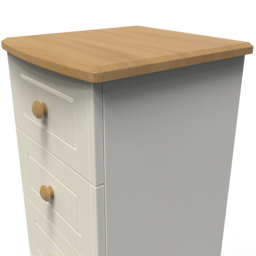 Crowndale Warwick 5 Drawer Cream Ash and Oak Bedside Cabinet - Wilko - thumbnail 6