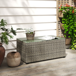 Outsunny Dark Grey Rattan Outdoor Coffee Table - Size: 38 x 50 x 90cm - Wilko - thumbnail 5