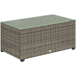 Outsunny Dark Grey Rattan Outdoor Coffee Table - Size: 38 x 50 x 90cm - Wilko - thumbnail 3