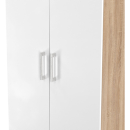 Crowndale Devon 2 Door Matt White and Bardolino Oak Wardrobe Ready Assembled - White Matt & Bardolino Oak - Wilko - thumbnail 6