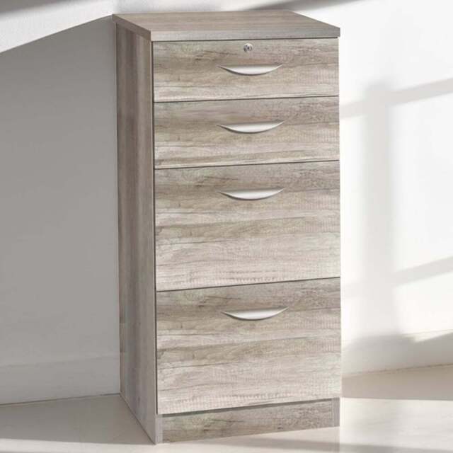R White Cabinets 4 Drawer Grey Filing Cabinet - Wilko - image 1