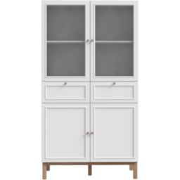 Florence Wensley 4 Door 2 Drawer Light Grey and Oak Glass Display Cabinet - Size: 184.6 x 99.9 x 41.7cm - Multi - Furniture To Go - Wilko - thumbnail 4