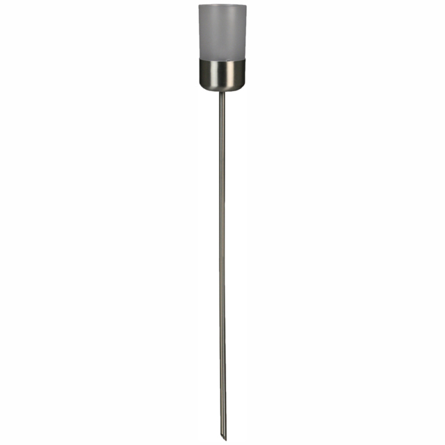 Luxform Jamaica LED Solar Spike Light - Size: 9.1 x 9.1 x 91.1cm - Silver - Wilko - image 1