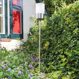 Luxform Jamaica LED Solar Spike Light - Size: 9.1 x 9.1 x 91.1cm - Silver - Wilko - thumbnail 3