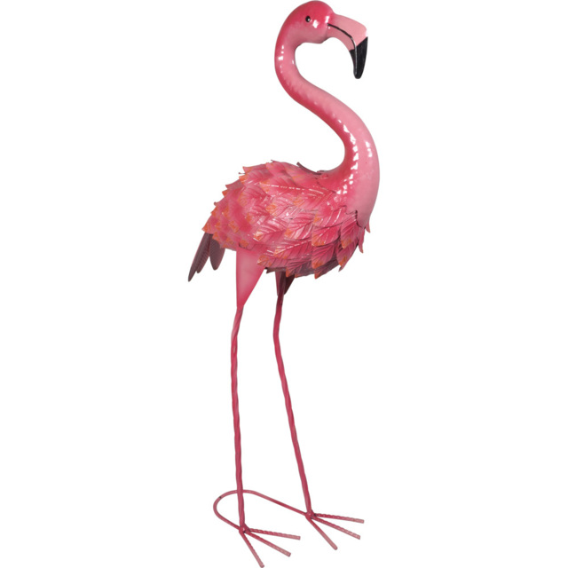 St Helens Pink Metal Flamingo Garden Ornament - Wilko - image 1