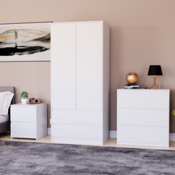 VIDA DESIGNS Denver White 3 Piece Bedroom Furniture Set - Wilko - thumbnail 4