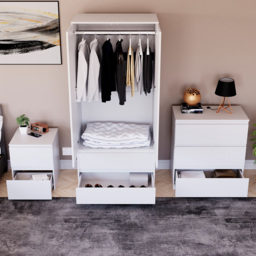VIDA DESIGNS Denver White 3 Piece Bedroom Furniture Set - Wilko - thumbnail 6