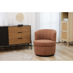 Halle Brown Swivel Accent Chair - Size: Single - Wilko - thumbnail 7