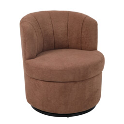 Halle Brown Swivel Accent Chair - Size: Single - Wilko - thumbnail 2