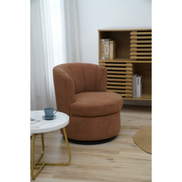 Halle Brown Swivel Accent Chair - Size: Single - Wilko - thumbnail 5